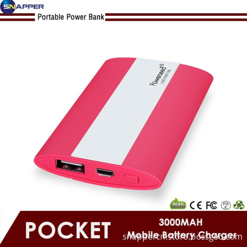 China 2017 new products ultra thin 3000mah oem poratable power bank batteries charger for cell phones